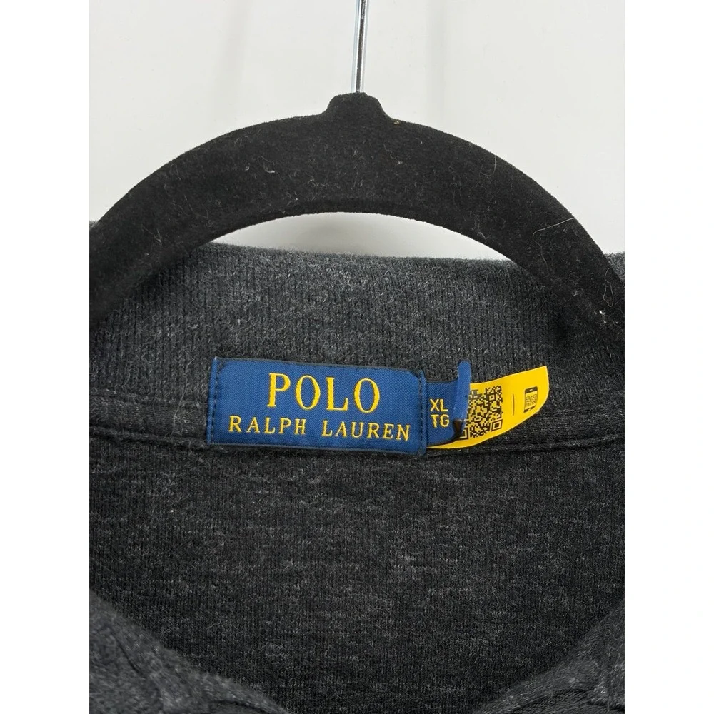 Polo Ralph Lauren, Quarter Zip Pullover, Dark Gray, Preppy/Casual Dress, XL